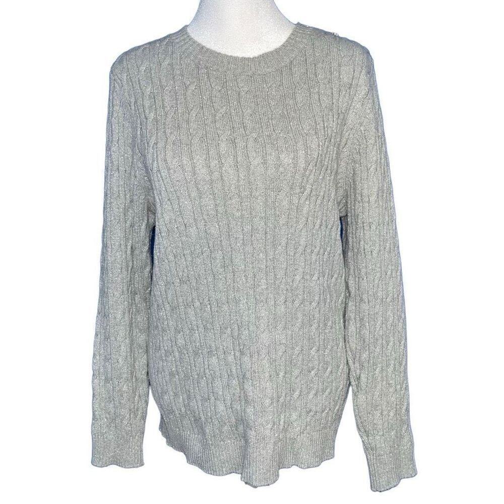 Charter Club silver/gray metallic sweater XL‎